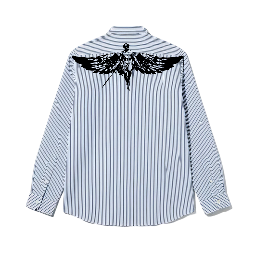 Look Mom I Can Fly Be Autyst Blue Striped Shirt