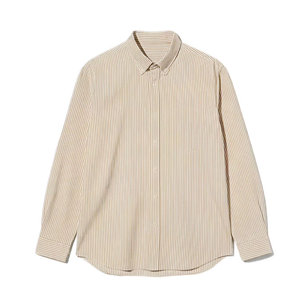 Love Me Be Autyst Beige Striped Shirt
