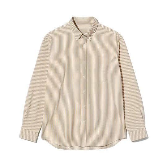 Love Me Be Autyst Beige Striped Shirt