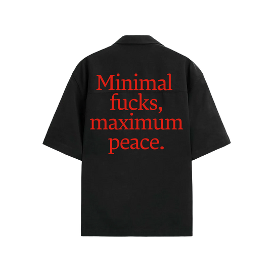 Minimal Fucks Be Autyst Black Bowling Shirt