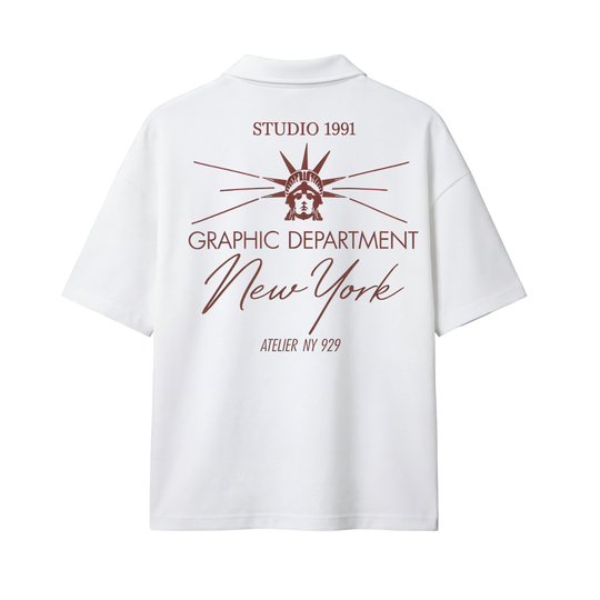 New York Be Autyst Quarter Zip White T-Shirt