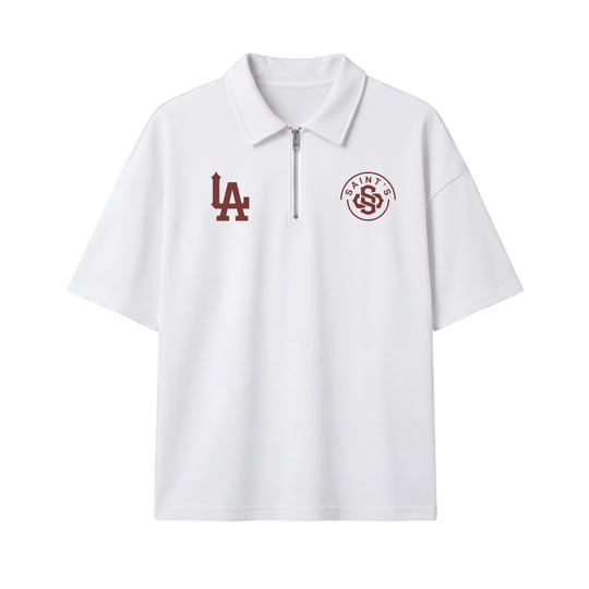 New York Be Autyst Quarter Zip White T-Shirt