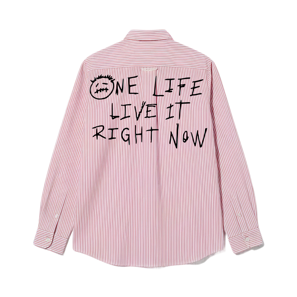 One Life Be Autyst Pink Striped Shirt