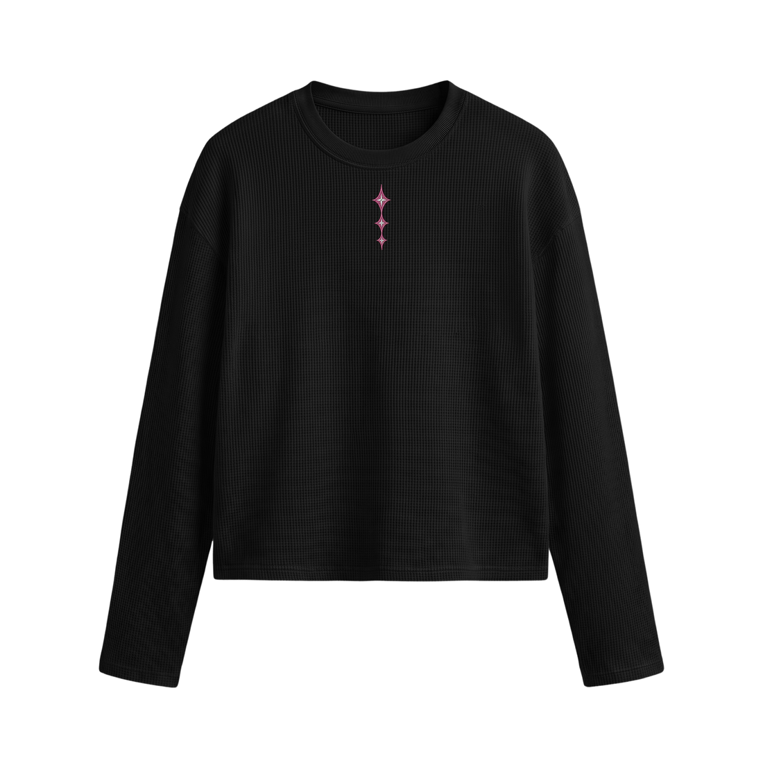 Pink Star Black Waffle T-shirt