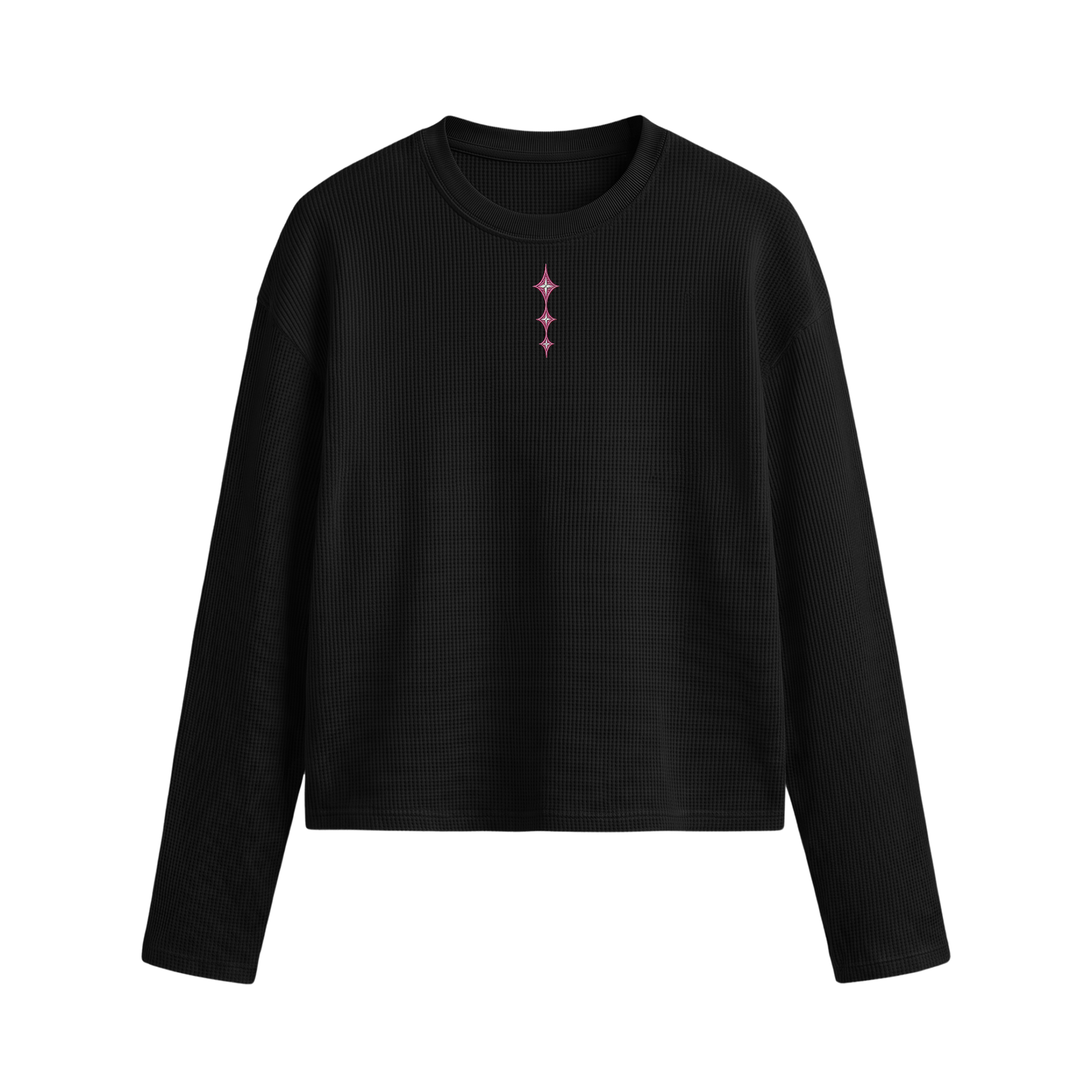 Pink Star Black Waffle T-shirt
