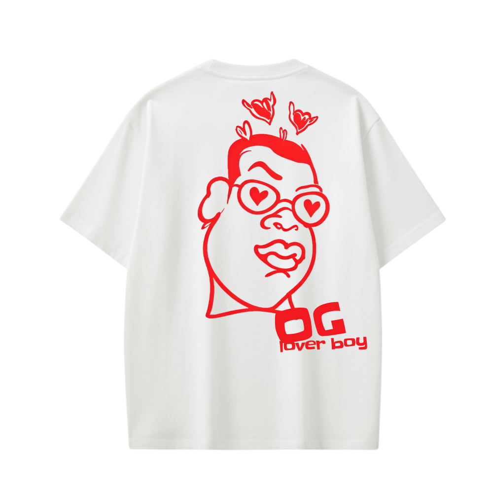 RED OG LOVER BOY WHITE T-SHIRT