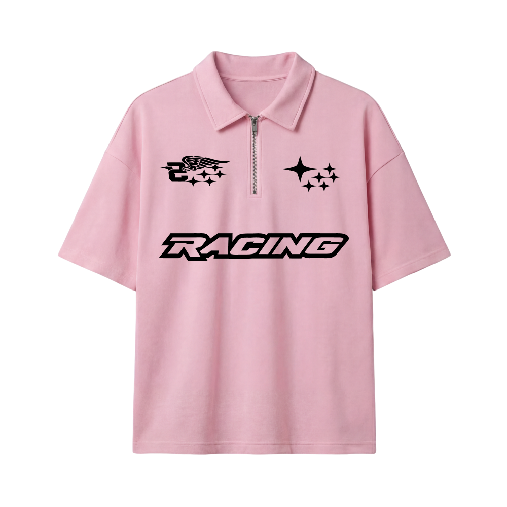 Racing Be Autyst Quater Zip Pink T-Shirt