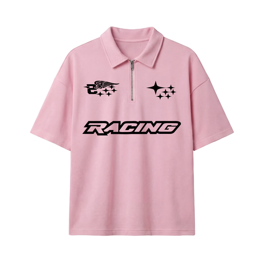 Racing Be Autyst Quarter Zip Pink T-Shirt