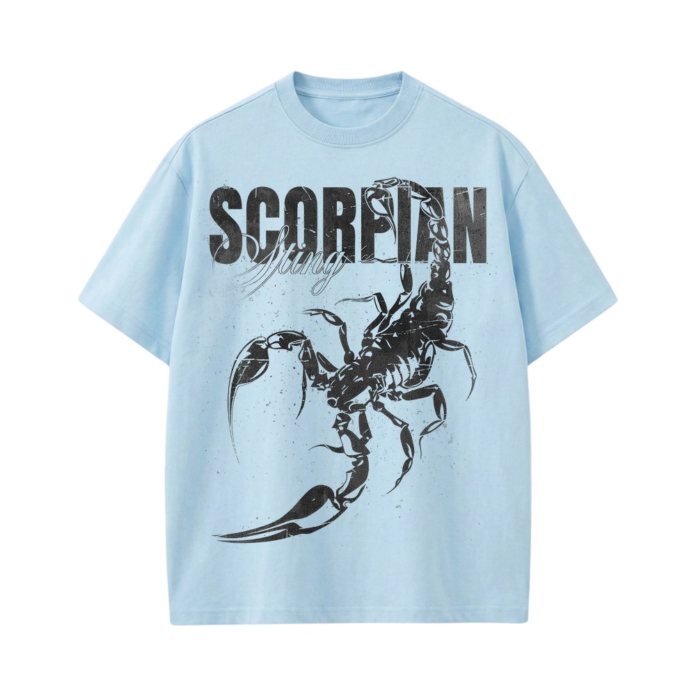 SCORPIAN  BE AUYTST LIGHT BLUE T-SHIRT