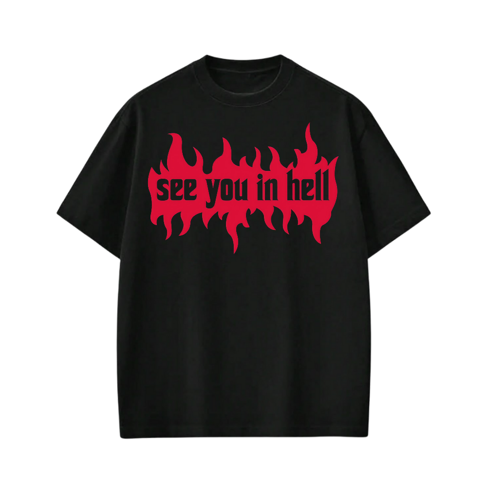 SEE YOU IN HELL BE AUTYST BLACK T-SHIRT