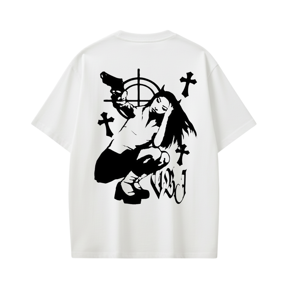 SHOOT BE AUTYST WHITE T-SHIRT