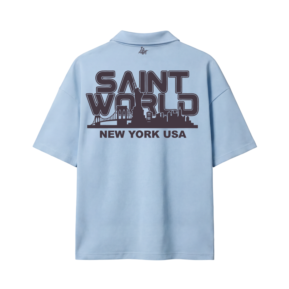 Saints 2.0 Be Autyst Quater Zip Ice Blue T-Shirt