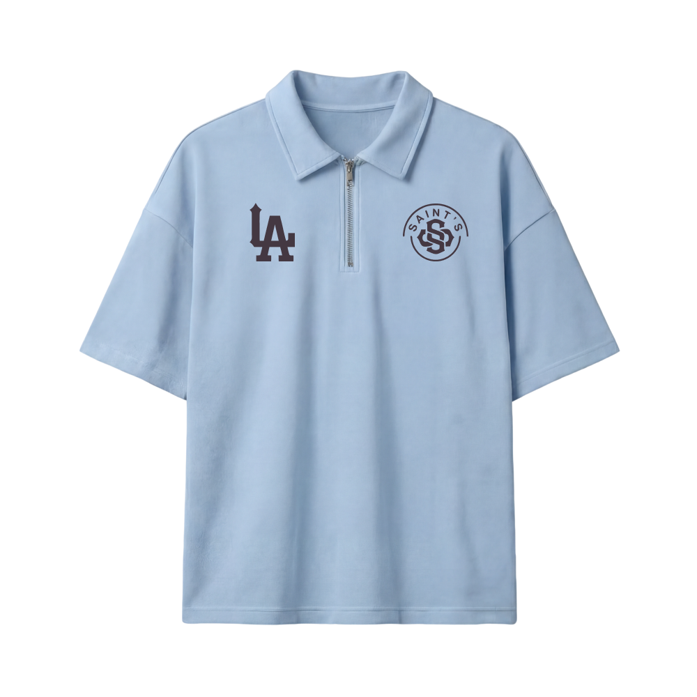 Saints 2.0 Be Autyst Quater Zip Ice Blue T-Shirt