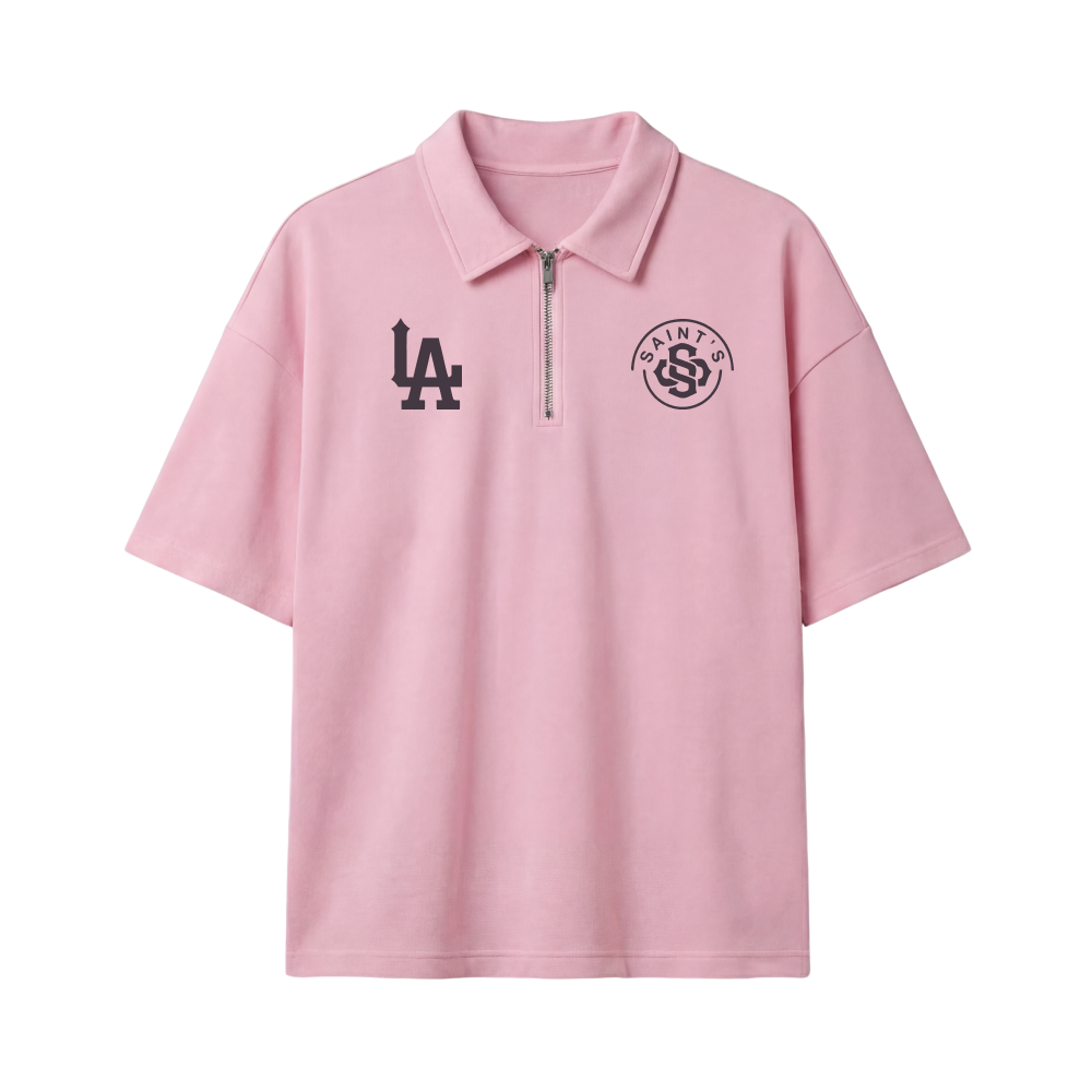 Saints 2.0 Be Autyst Quater Zip Pink T-Shirt