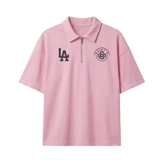 Saints 2.0 Be Autyst Quarter Zip Pink T-Shirt