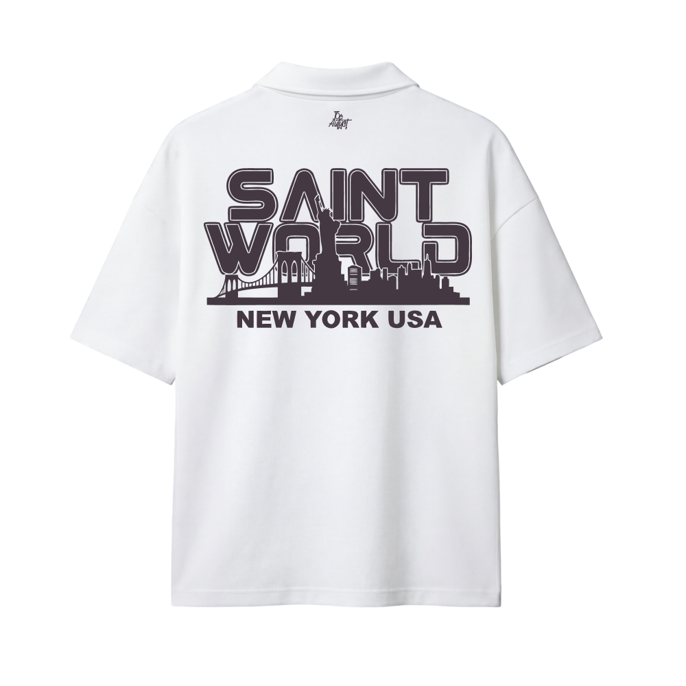 Saints 2.0 Be Autyst Quater Zip White T-Shirt