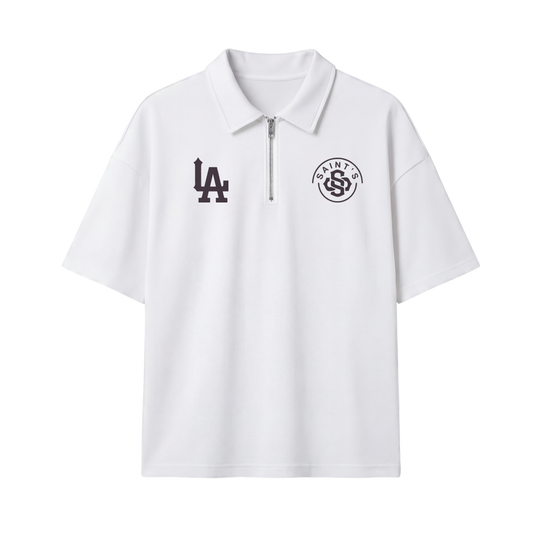 Saints 2.0 Be Autyst Quarter Zip White T-Shirt