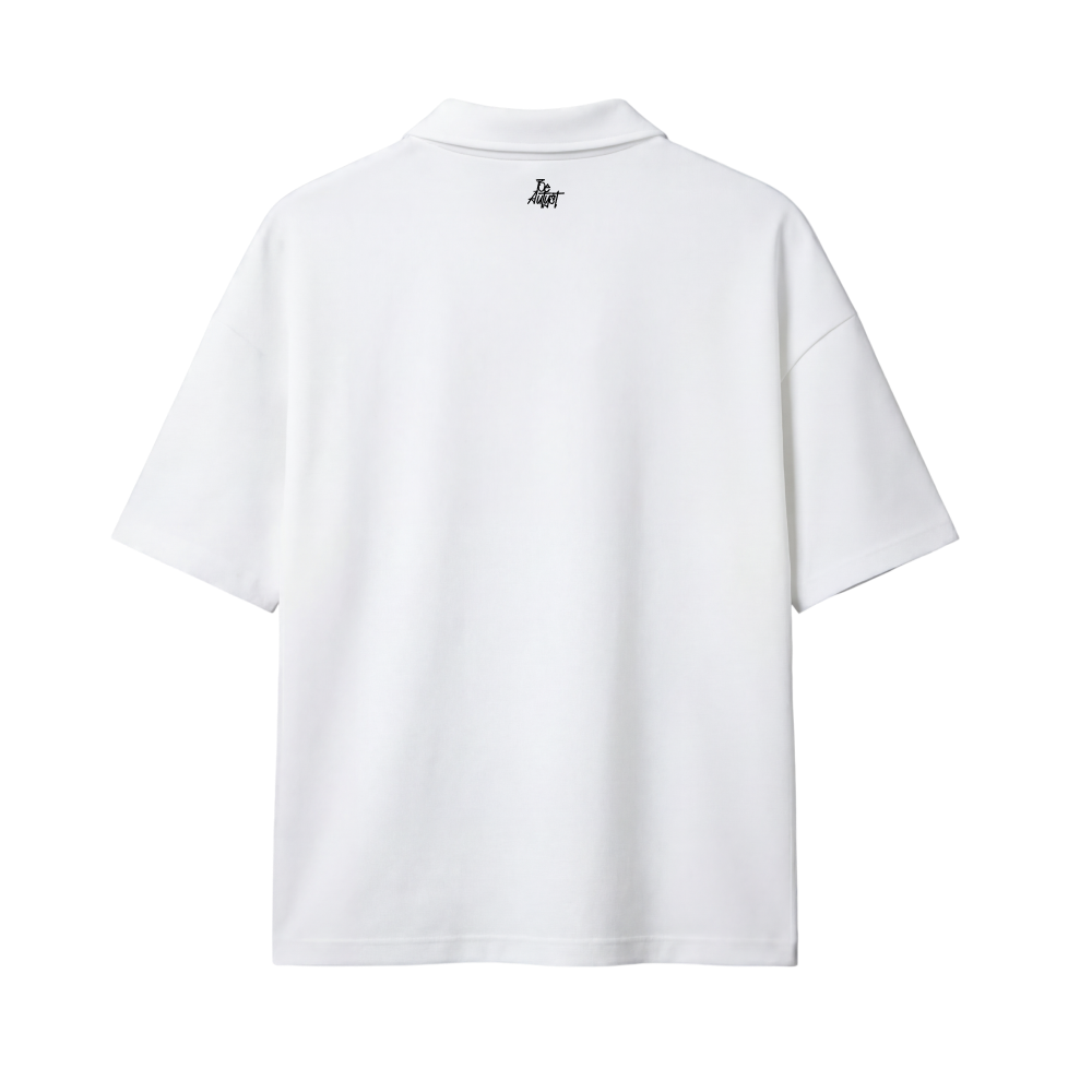Saints Be Autyst Quater Zip White T-Shirt