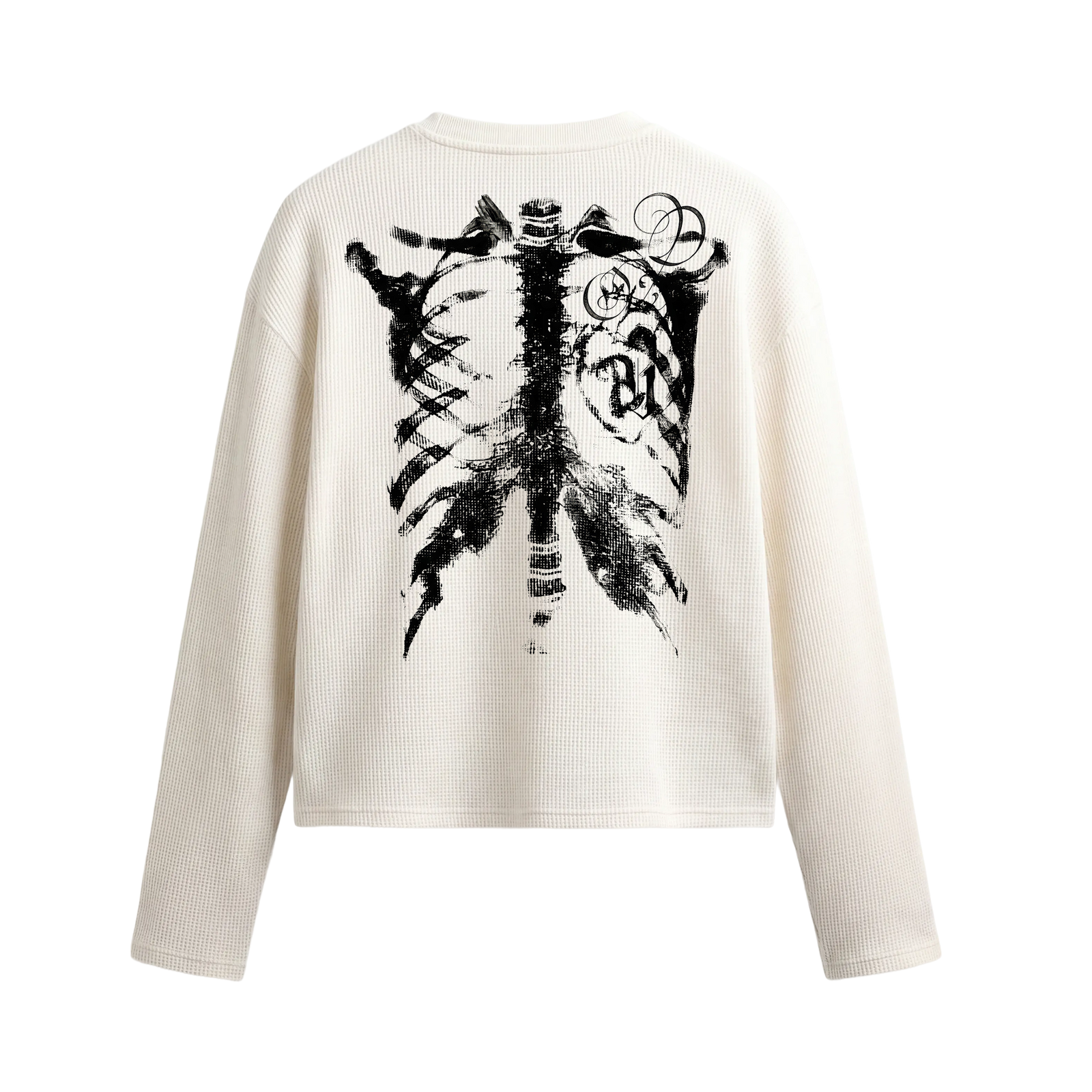 Skull Body Off White Waffle T-shirt