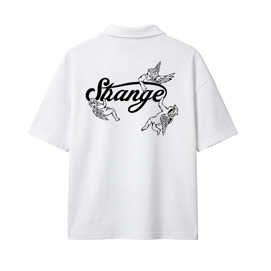 Strange Be Autyst Quarter Zip White T-Shirt