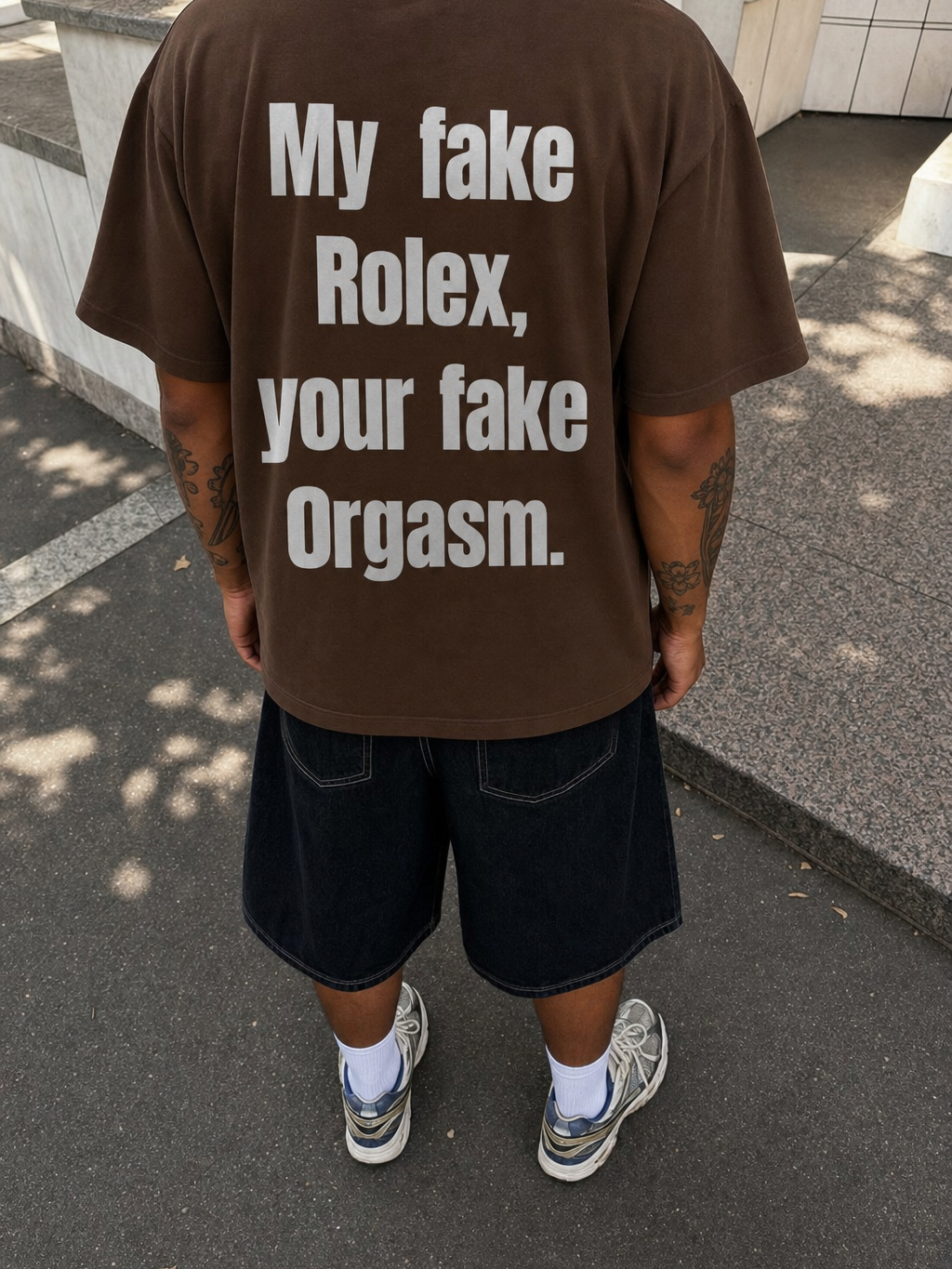 Be Autyst Brutal Truth Brown T-Shirt – model back