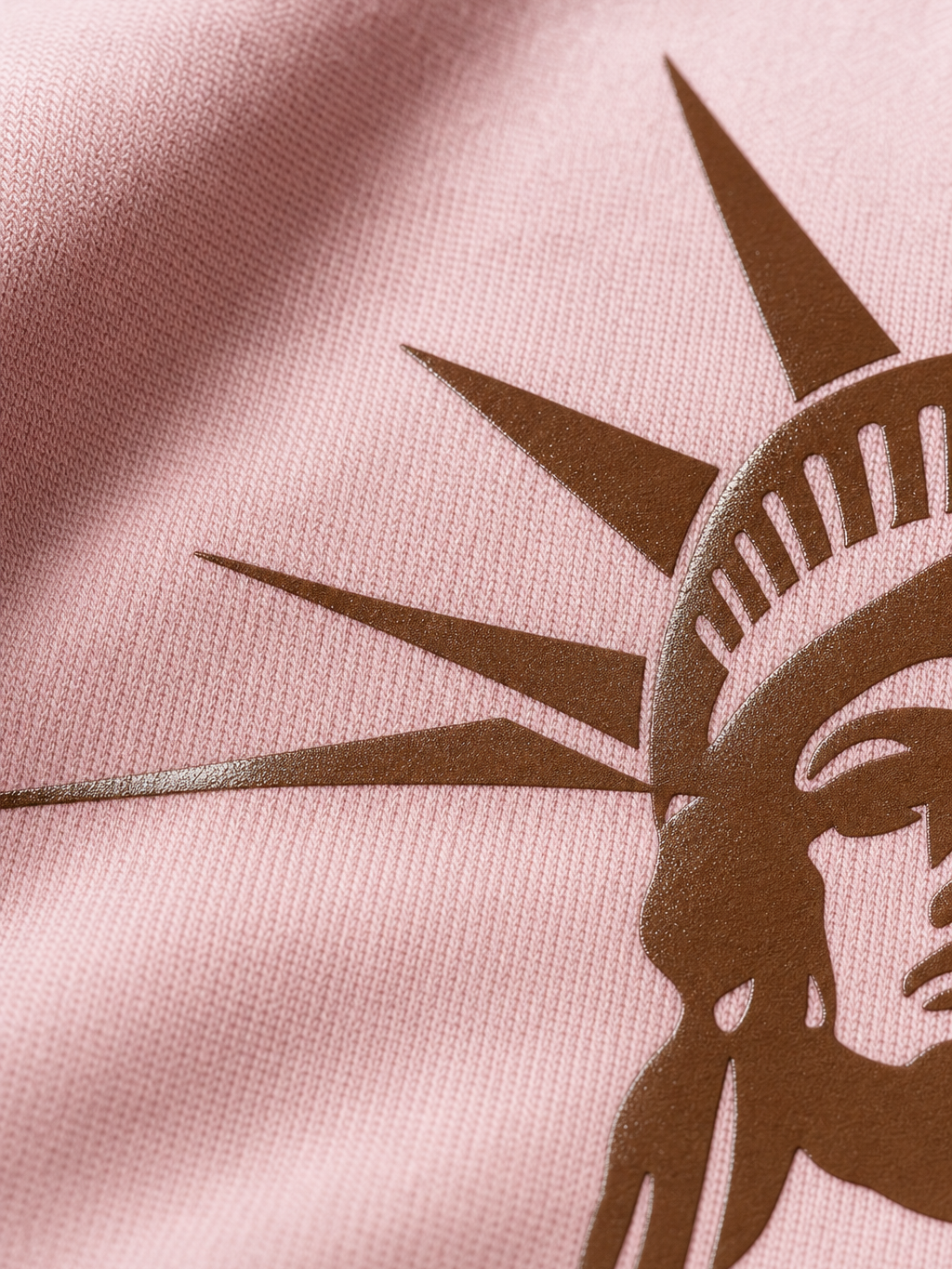 New York Be Autyst Quarter Zip Pink T-Shirt – close-up detail