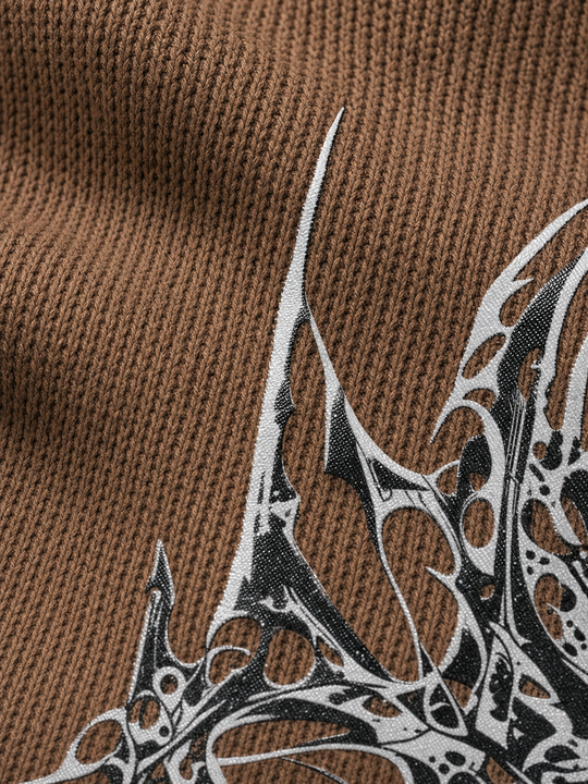 Obsidian Web Mocha Brown Waffle T-shirt