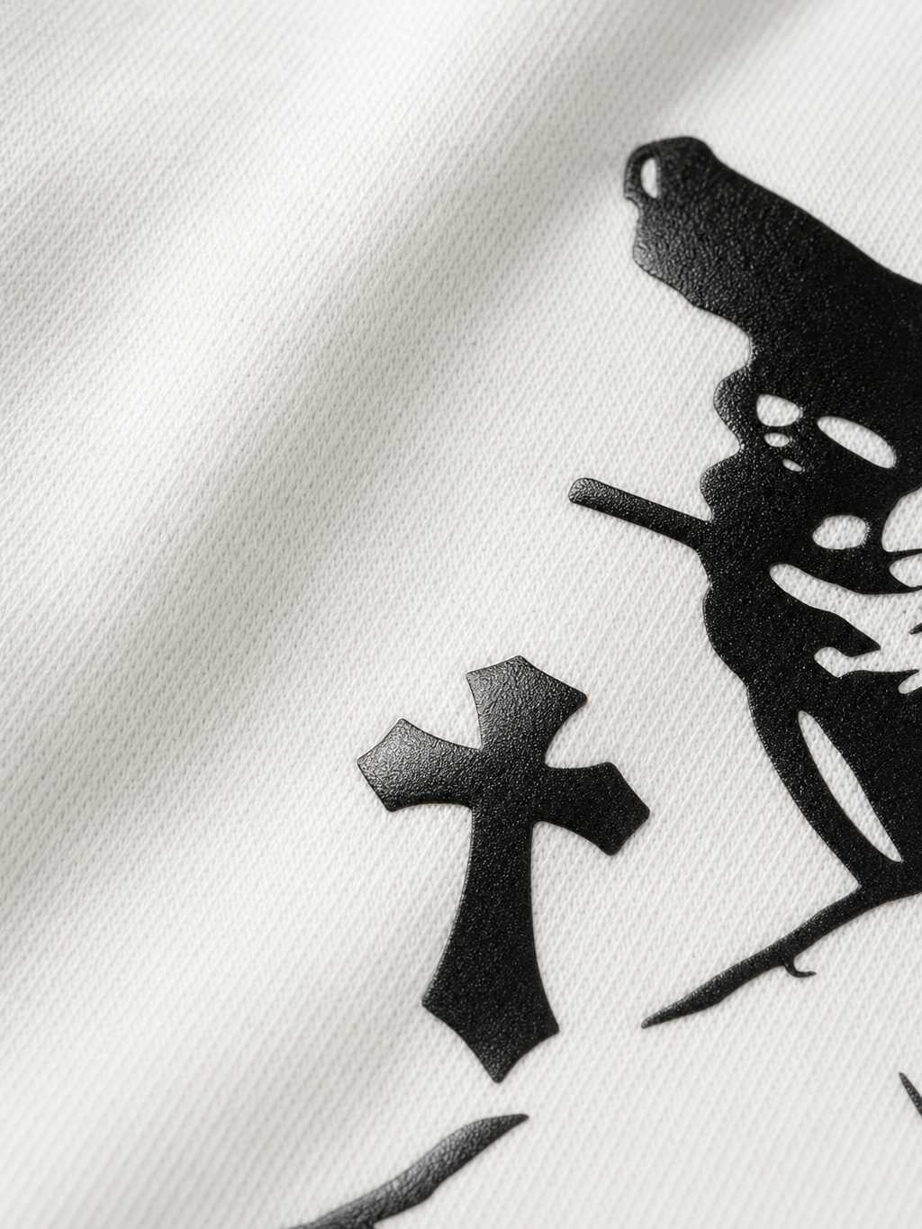 Shoot Be Autyst White T-Shirt – close-up detail