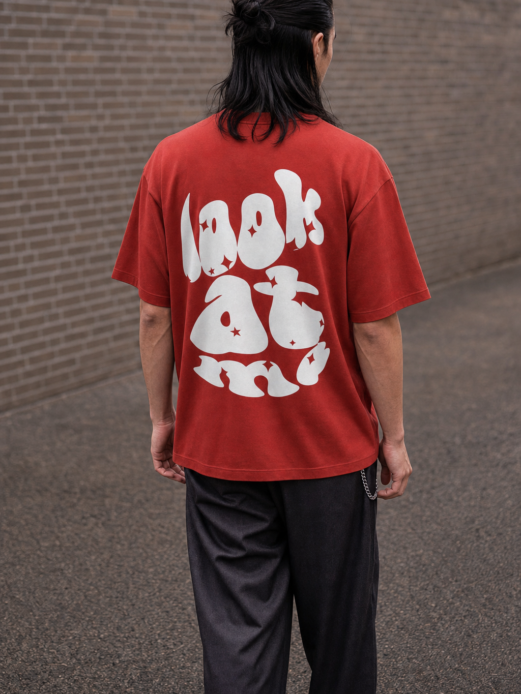 Be Autyst Main Character Red T-Shirt – model back