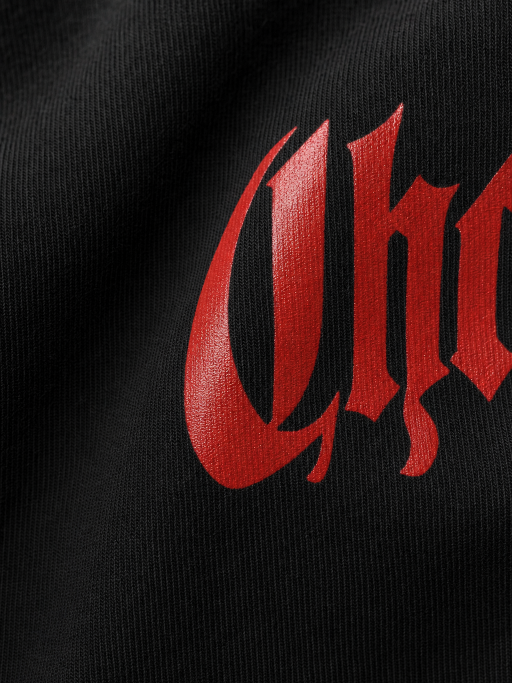 Be Autyst Champagne Papi Black T-Shirt – close-up detail