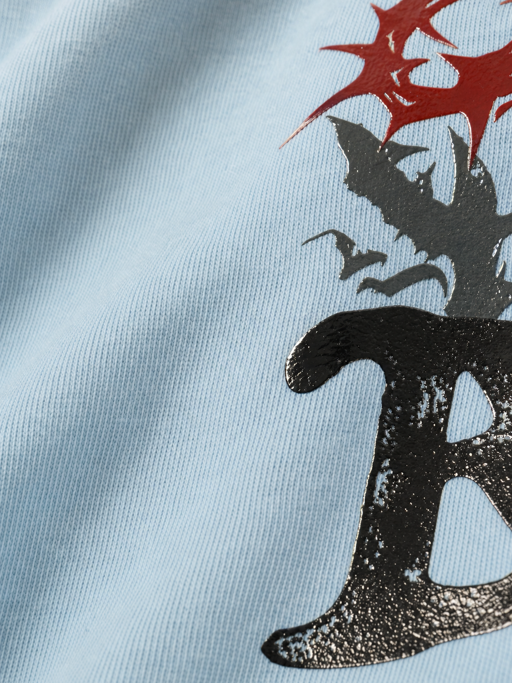 Rise Be Autyst Ice Blue T-Shirt – close-up detail