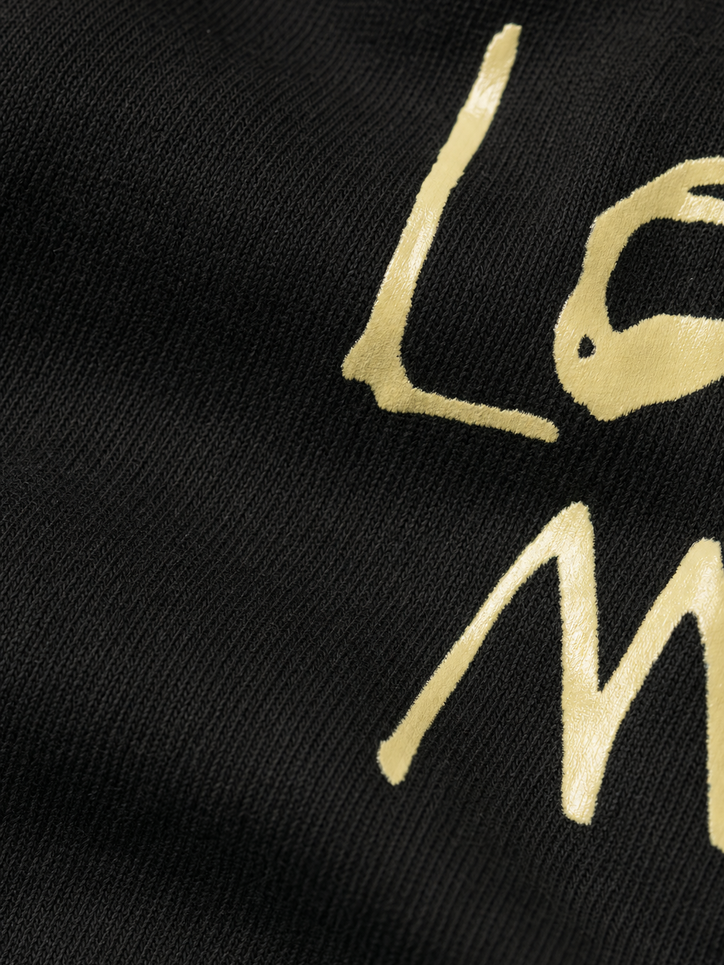 Look Mom I Can Fly Tshirt - Black – close-up detail