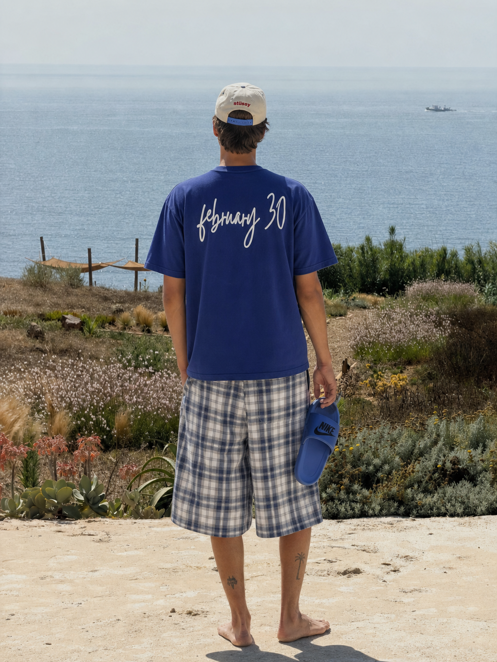 Be Autyst Feb 30 Blue T-Shirt – model back