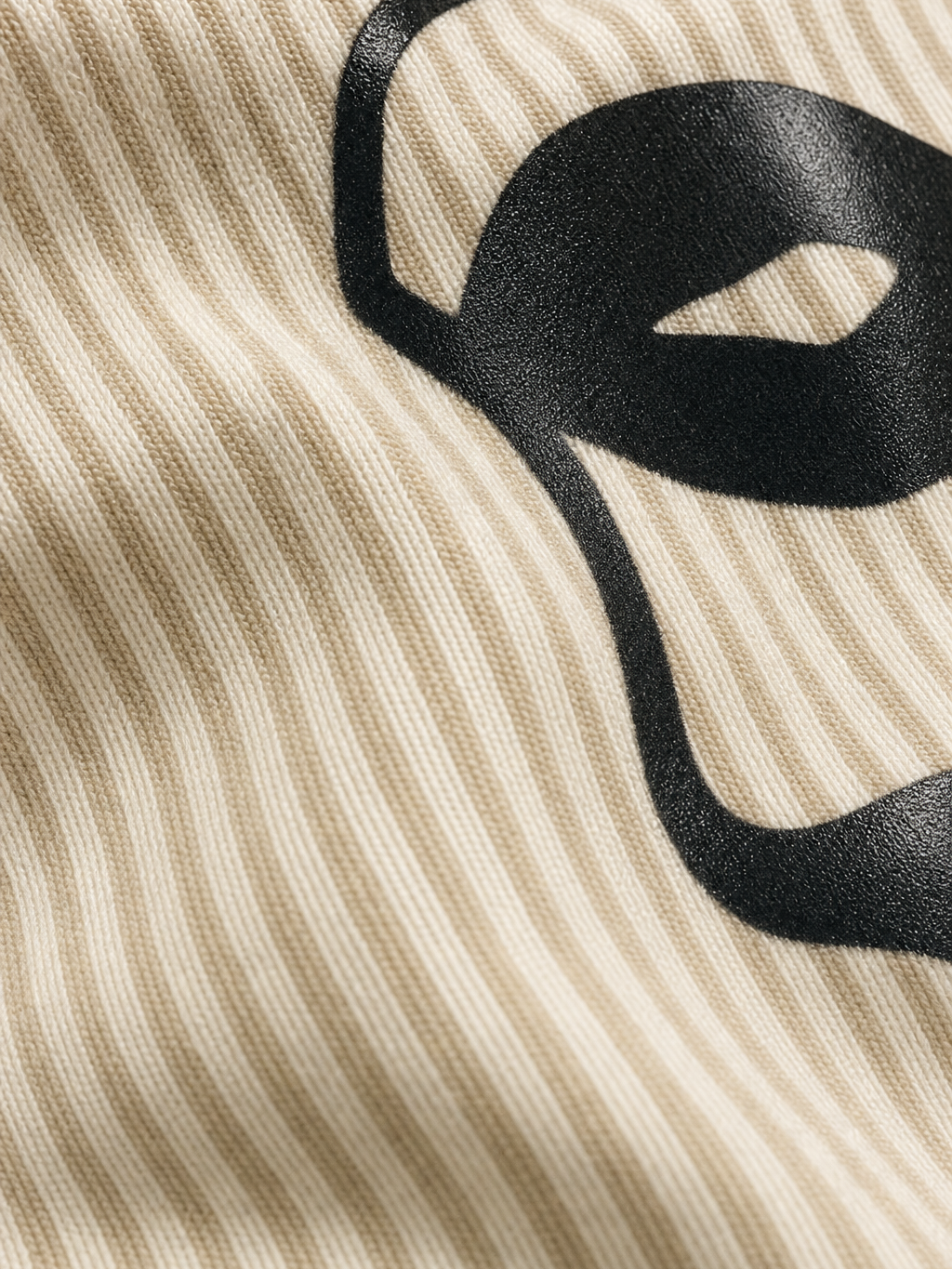 Love Me Be Autyst Beige Striped Shirt – close-up detail