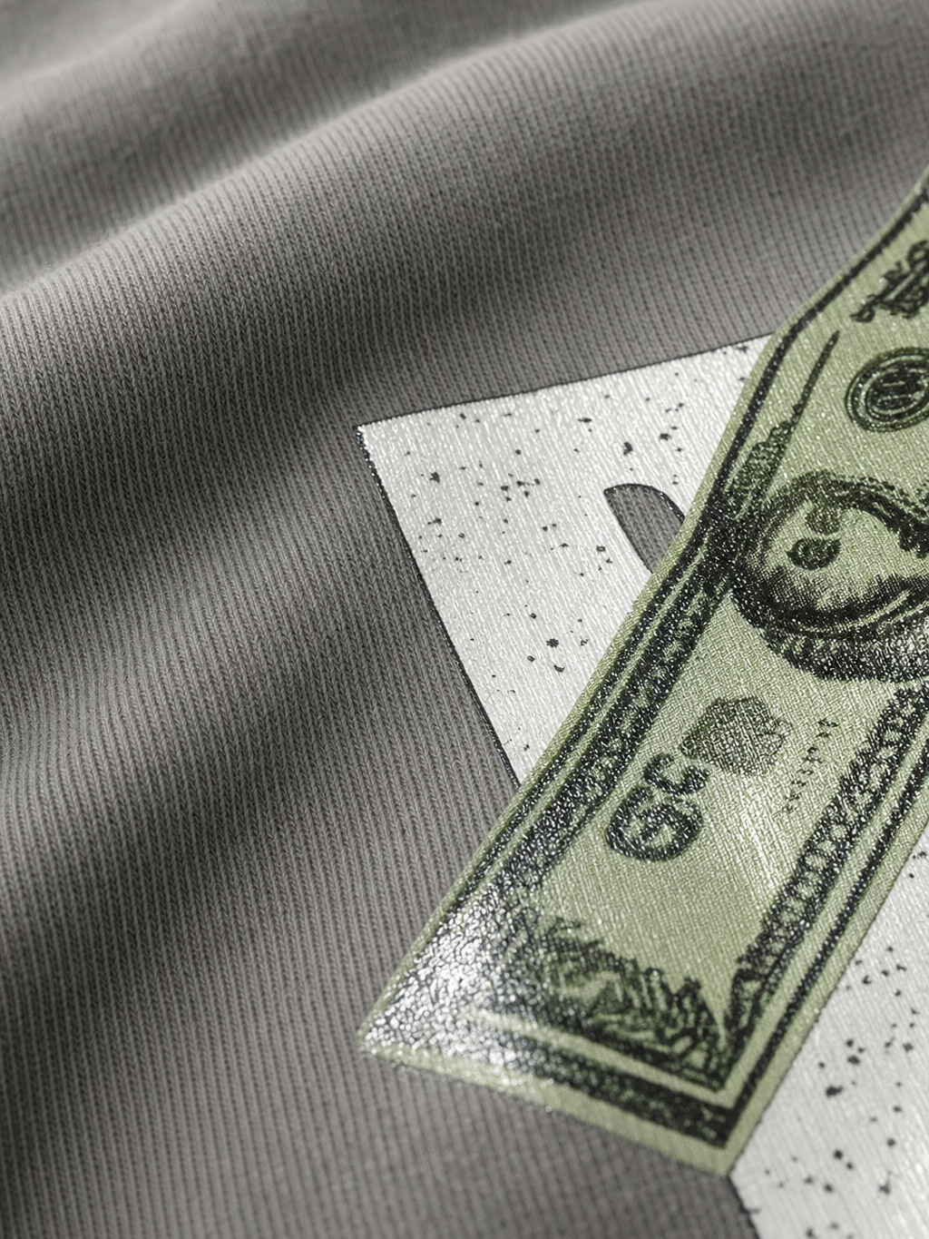 Born To Be Rich Be Autyst Gray T-Shirt – close-up detail