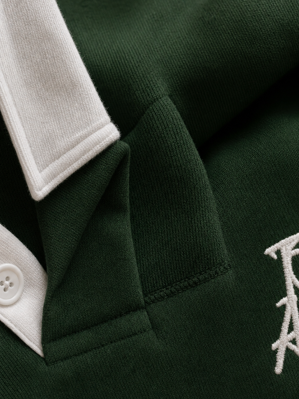 Be Autyst Green Polo Sweatshirt – close-up detail