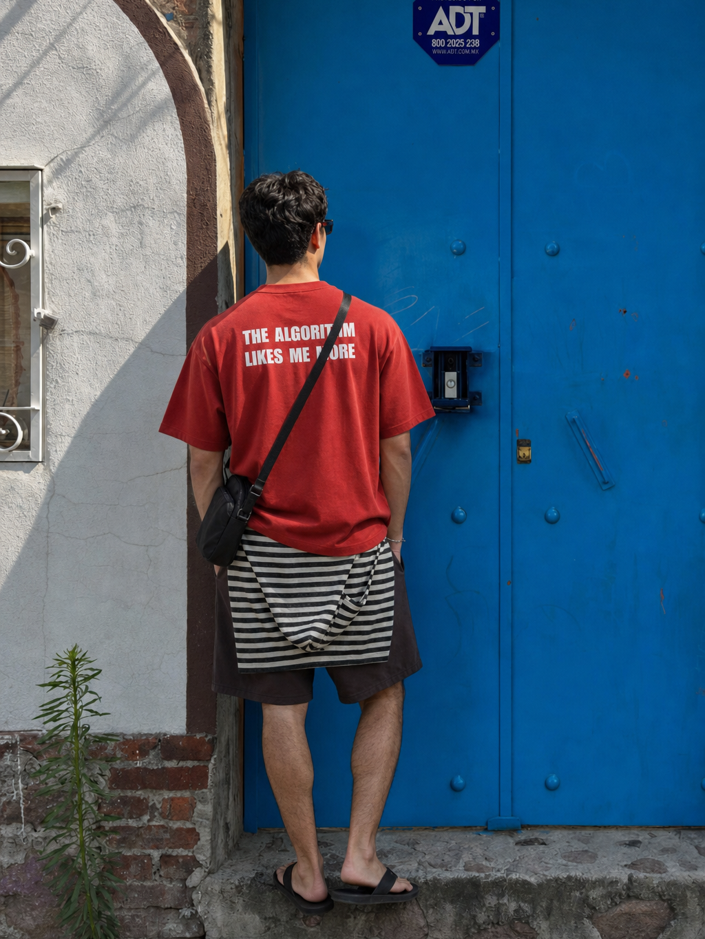Be Autyst Algorithm Red T-Shirt – model back