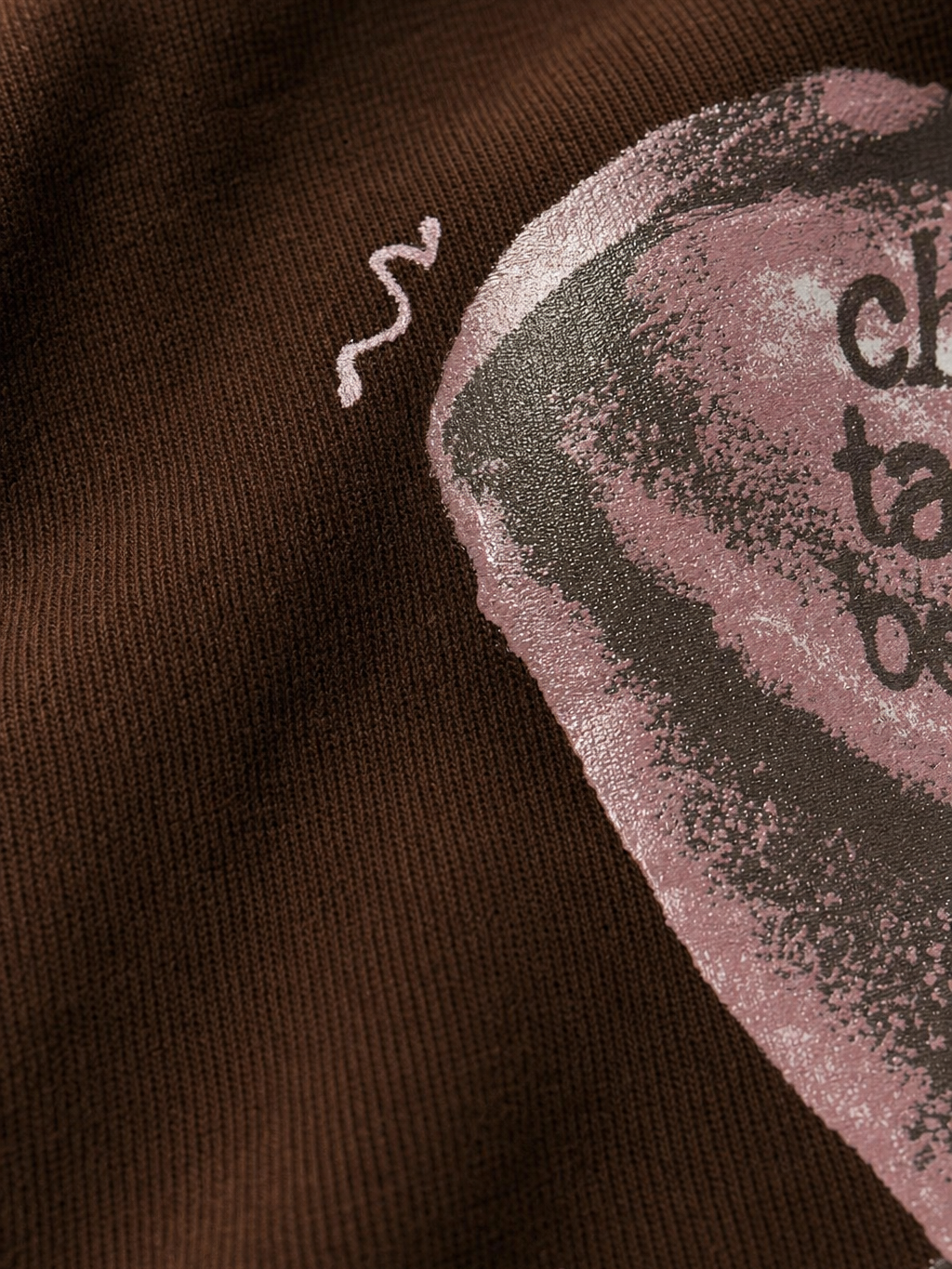 Chaos Be Autyst Brown T-Shirt Back – close-up detail