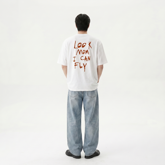 Look Mom I Can Fly Tshirt - White
