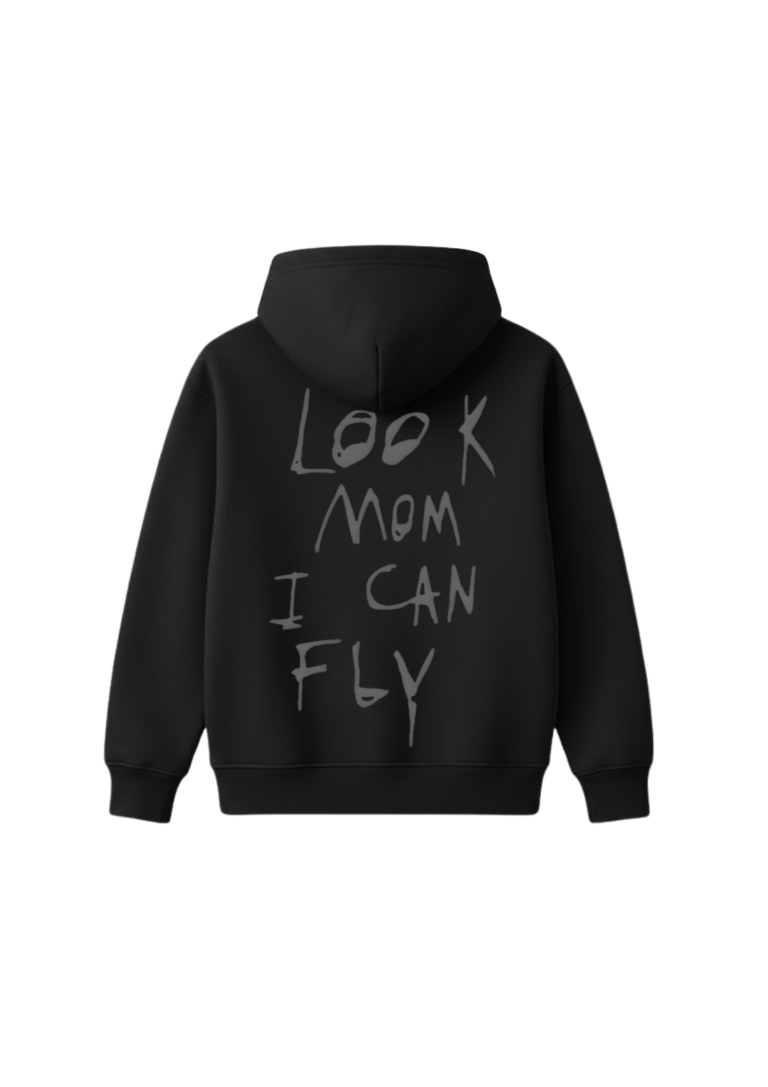 Look Mom I Can Fly Hoodie - Black