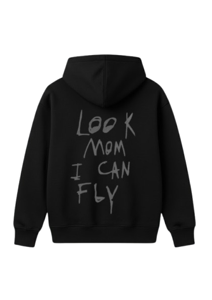 Be Autyst Look mom I can fly Hoodie - Black
