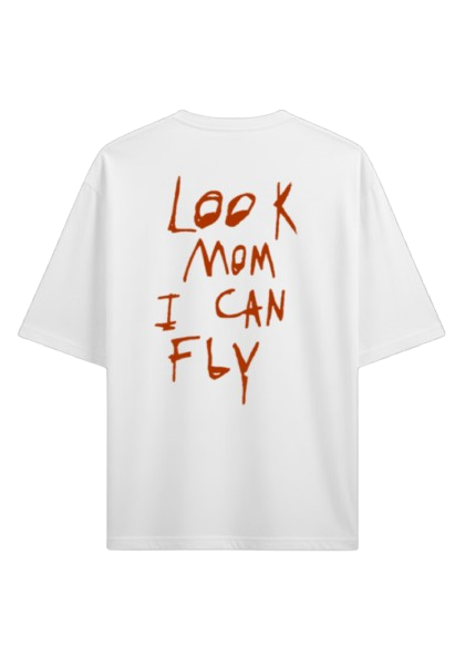 Be Autyst Look Mom I Can Fly Tshirt - White