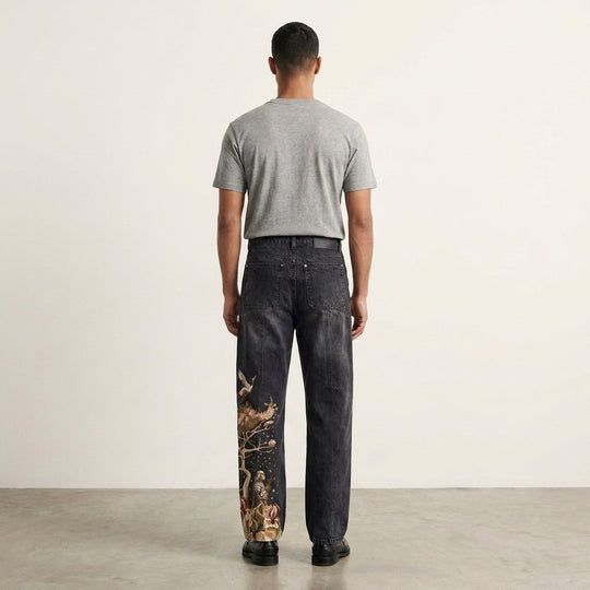 Myth Stitch Be Autyst Black Contrast Denim