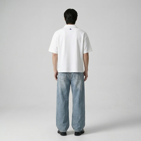Hustle Team Be Autyst Quarter Zip White T-Shirt