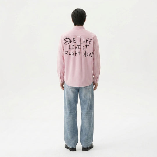 One Life Be Autyst Pink Striped Shirt