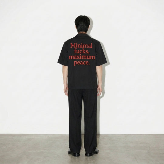 Minimal Fucks Be Autyst Black Bowling Shirt