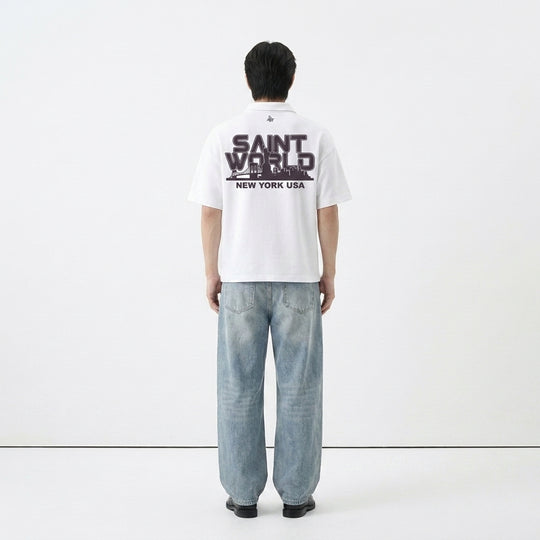 Saints 2.0 Be Autyst Quarter Zip White T-Shirt