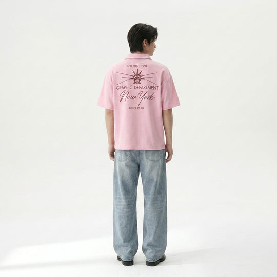 New York Be Autyst Quarter Zip Ice Blue T-Shirt
