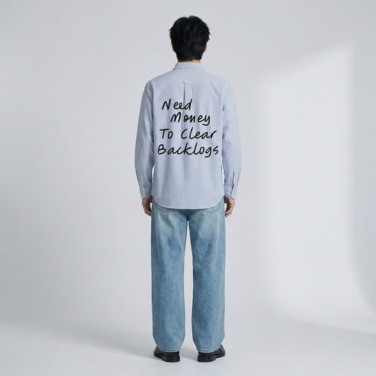 Need Money Be Autyst Blue Striped Shirt