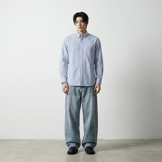 Fire Be Autyst Blue Striped Shirt